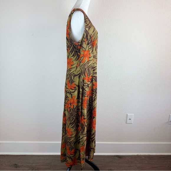 Betsy Lauren Women’s Tropical Floral Button Front Maxi Dress Size 12 - Picture 8 of 11